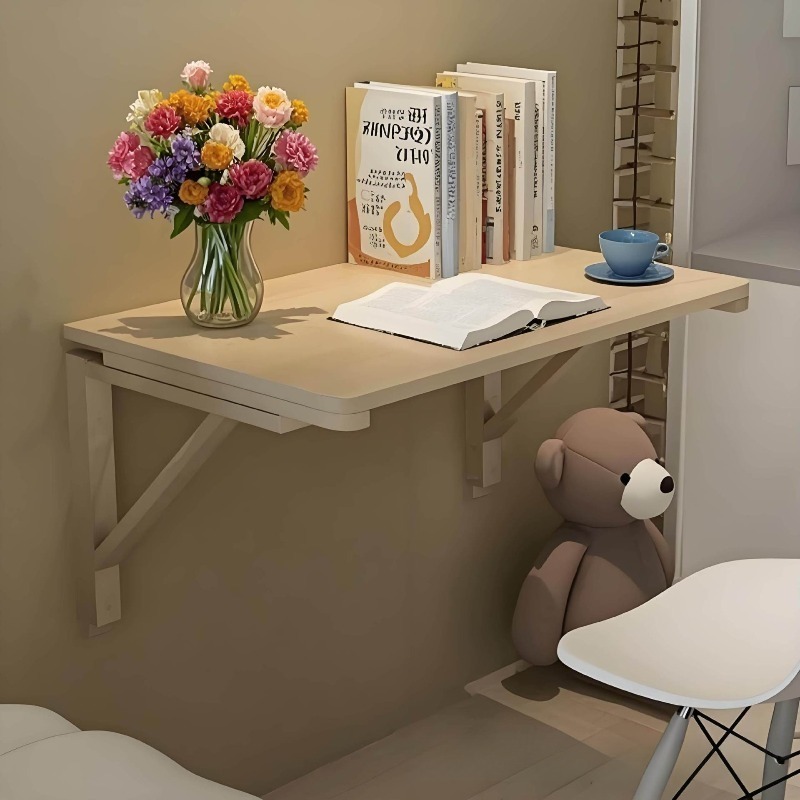 Wall Mounted Desk Fold - Wall Mounted Folding Tables Rectangle Solid