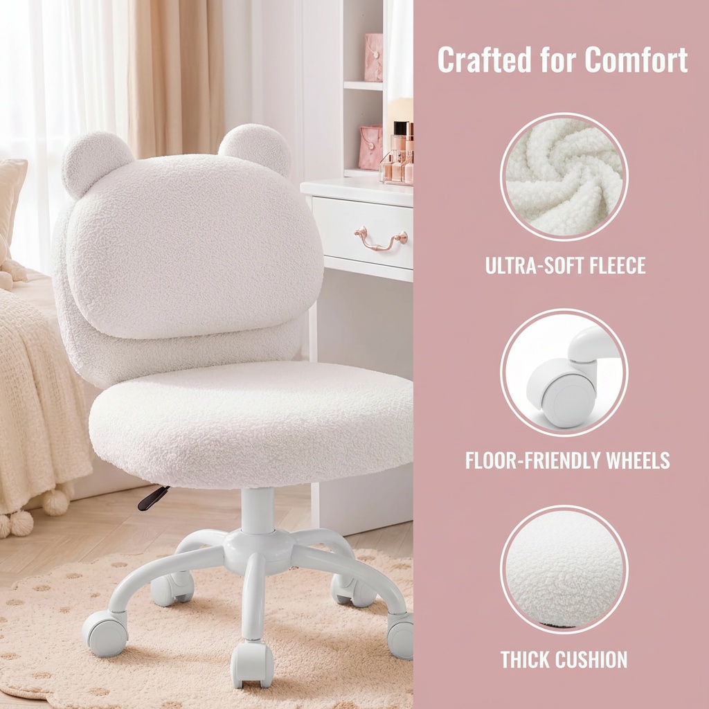 Vanity Chair, Cute Desk Chair, - Office Furniture Hon recension och pris