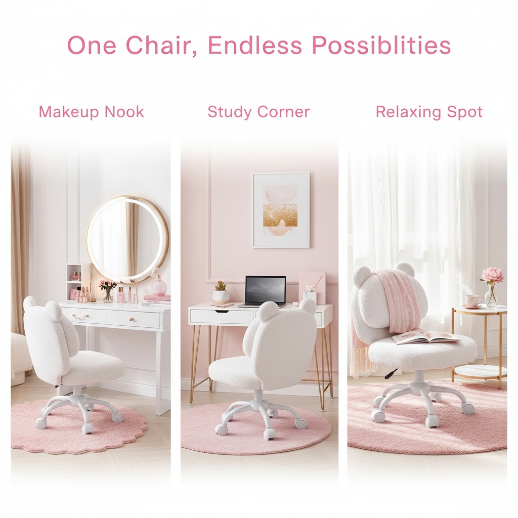 Vanity Chair, Cute Desk Chair, - Office Furniture Hon recension och pris