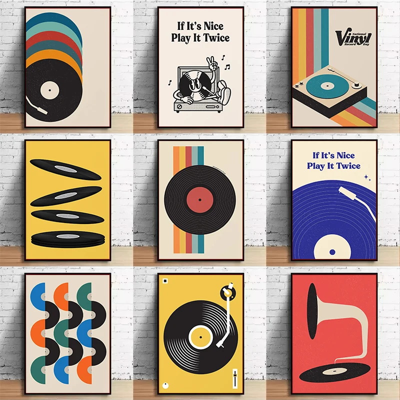 Mid Century Vinyl Record Canva - Office Furniture Design recension och pris