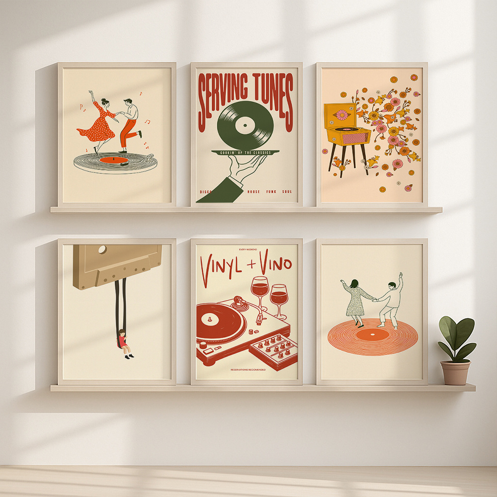 1pc Vintage Music Canvas Poste - Office Furniture Design recension och pris