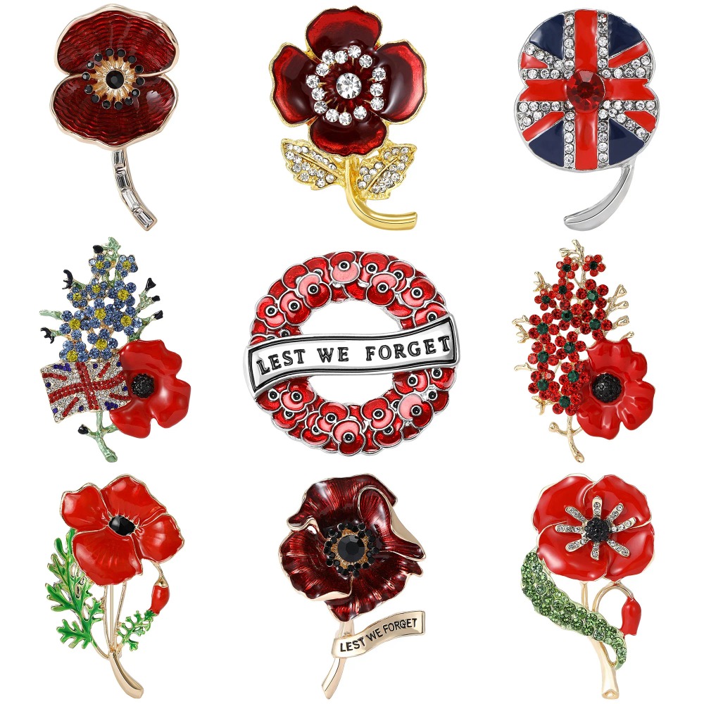 1PC Enamel Poppy Flower Wreath - Office Furniture Hon recension och pris