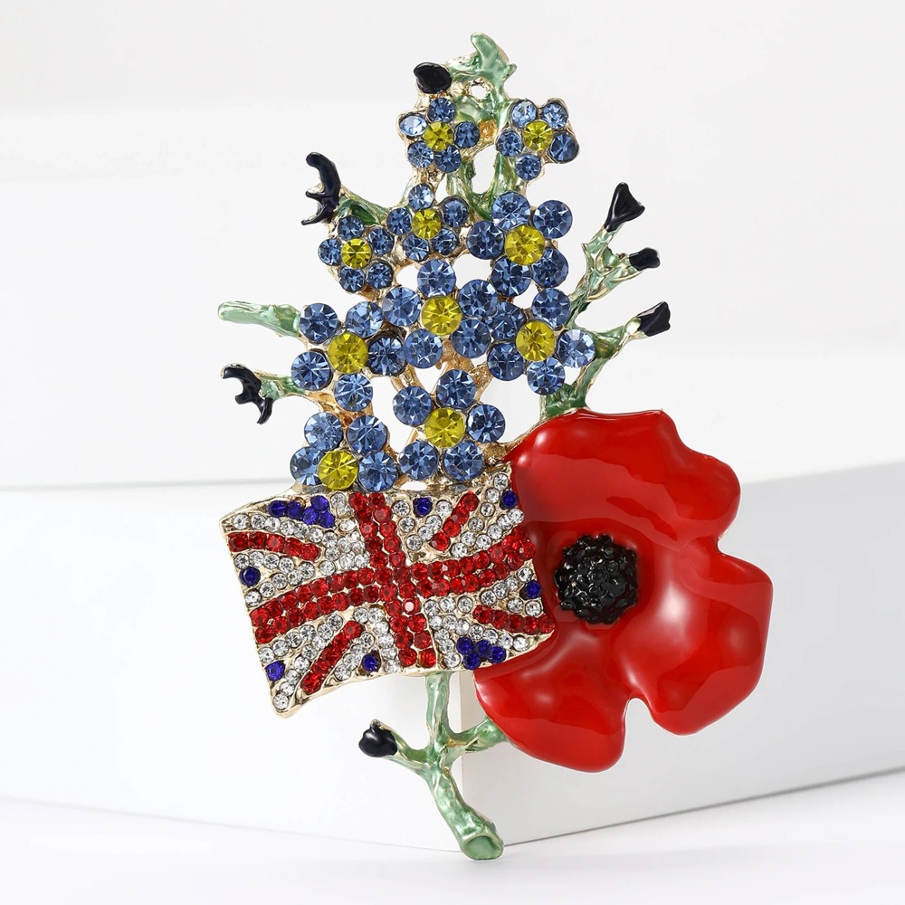 1PC Enamel Poppy Flower Wreath - Office Furniture Hon recension och pris