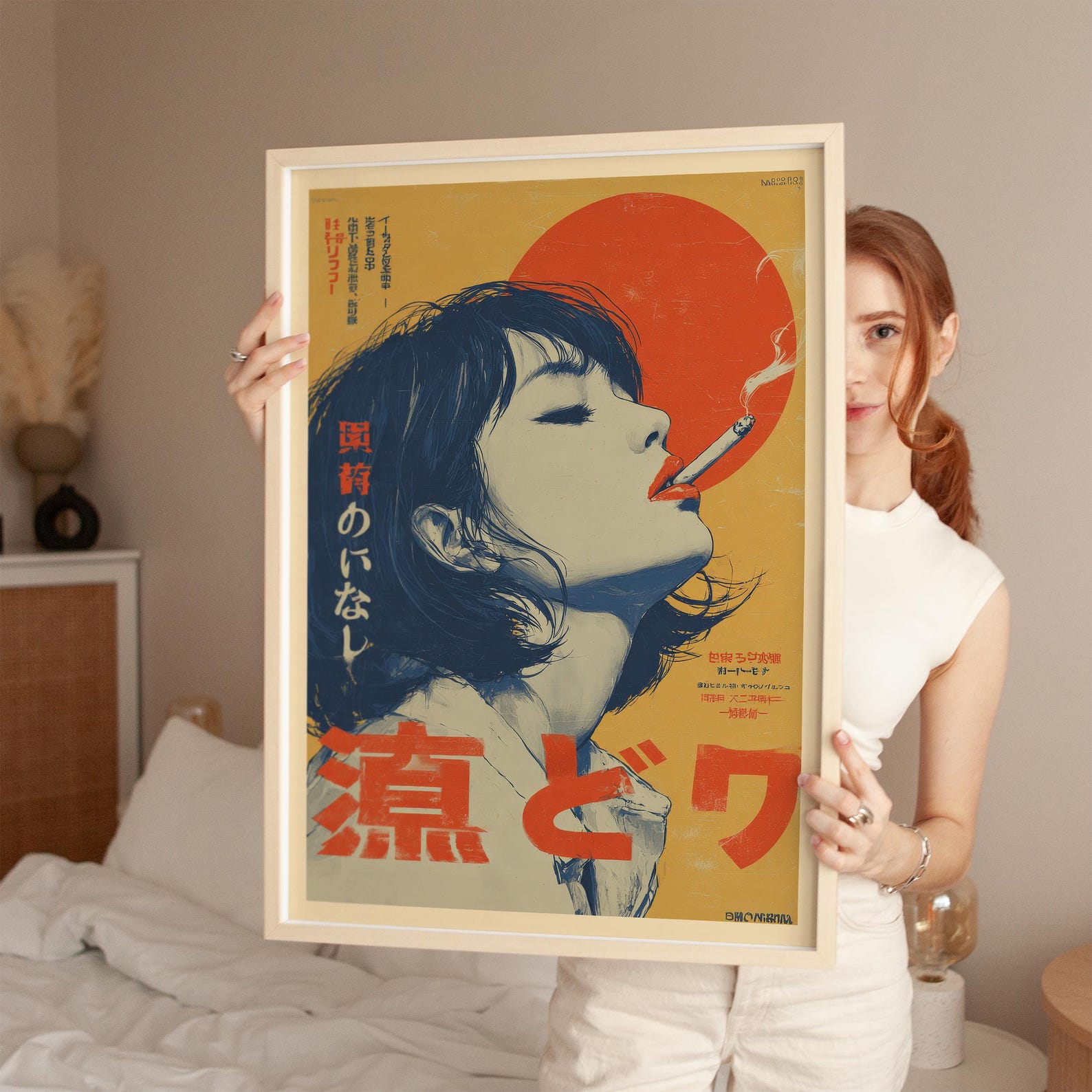 Retro Japanese Woman Smoking C - Office Furniture Hon recension och pris