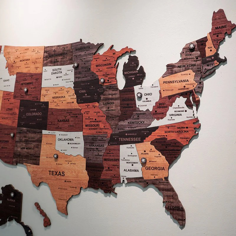 1pcs Wooden Map Puzzle Wall St - Office Furniture In Usa recension och pris