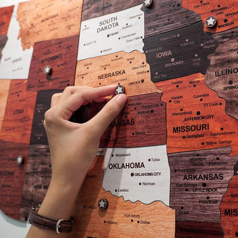 1pcs Wooden Map Puzzle Wall St - Office Furniture In Usa recension och pris