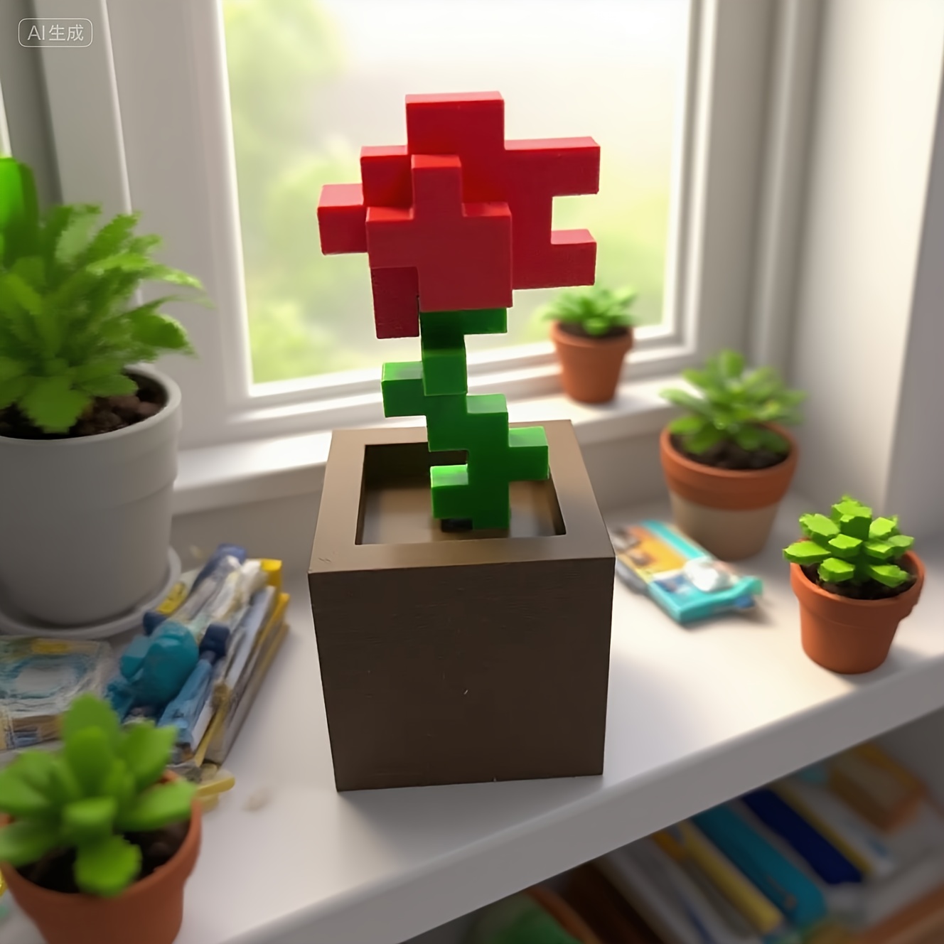 1 Piece Pixel Rose Flower Orna - Office Furniture Hon recension och pris