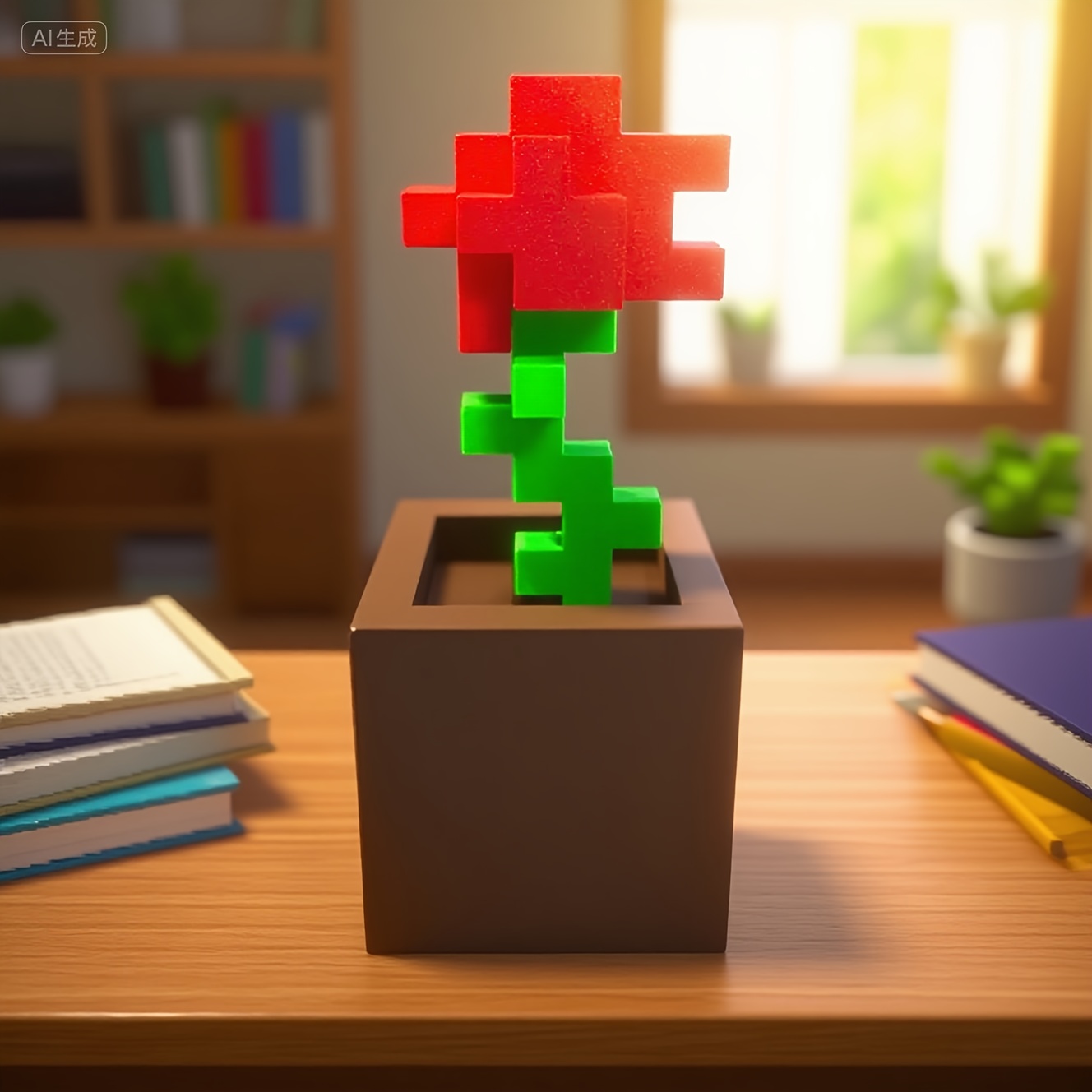 1 Piece Pixel Rose Flower Orna - Office Furniture Hon recension och pris